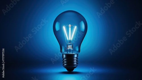 Illuminating Brilliance, A Radiant Light Bulb Radiates Blue Fantasia