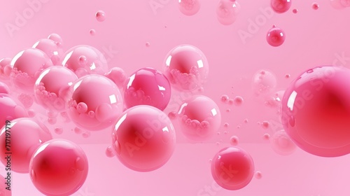 Ethereal Symphony, A Mesmerizing Dance of Pink Spheres Suspended in Air