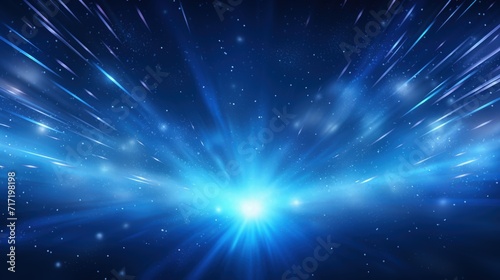 Cosmic Fireworks  A Majestic Display of a Radiant Blue Star Burst