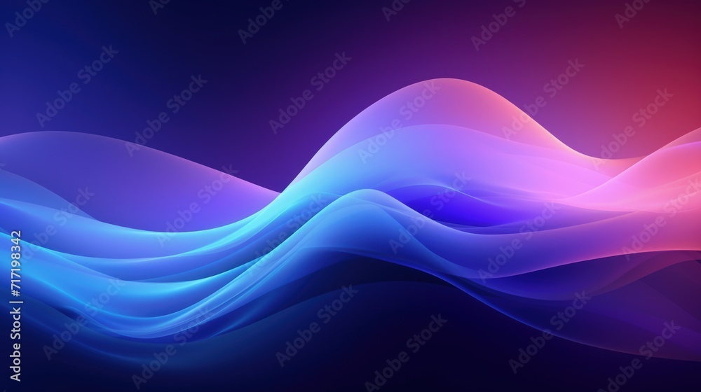 Surreal Harmony, A Mesmerizing Blue and Pink Oscillation Dances Across a Midnight Canvas