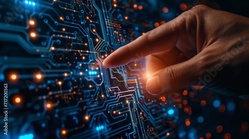 Artificial Intelligence AI Circuit Board, Innovative Technology Machine Learning generative ai