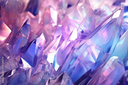 Crystal Background, Crystal wallpaper, Holographic background with glass shards, crystal refractions background, purple crystal gemstone background, AI Generative