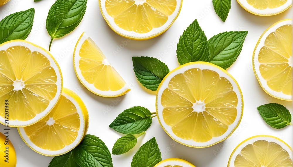 Top view of lemons and mint on white background. Health and wellness concept
Top view of lemons and mint on white background. Health and wellness concept