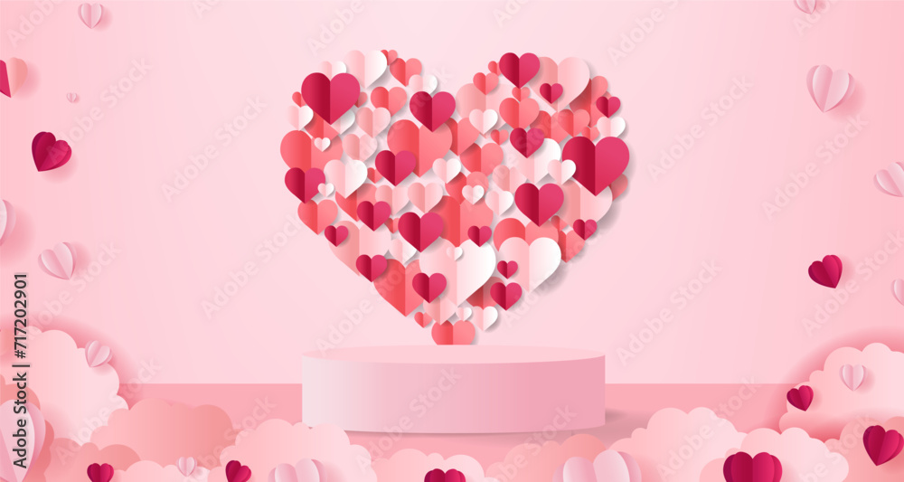 Valentines Day Poster With Hearts