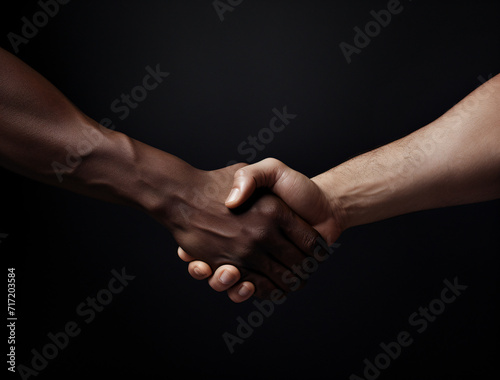 two people shaking hands one white and one black © Chebix