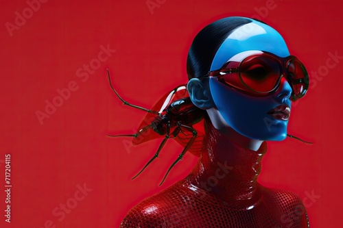 Tapety artystyczne A rare woman with wearing mask