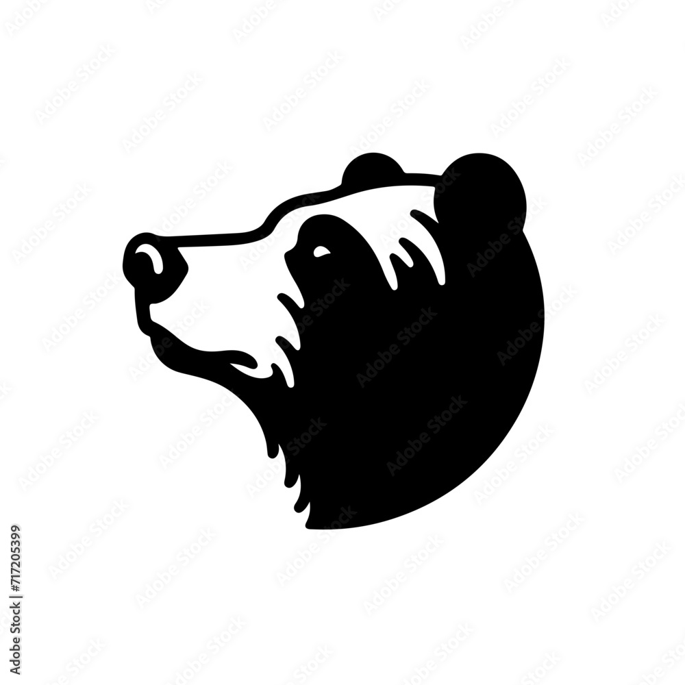 Bear's nose twitching as it detects a distant scent Vector Logo Art - obrazy, fototapety, plakaty 