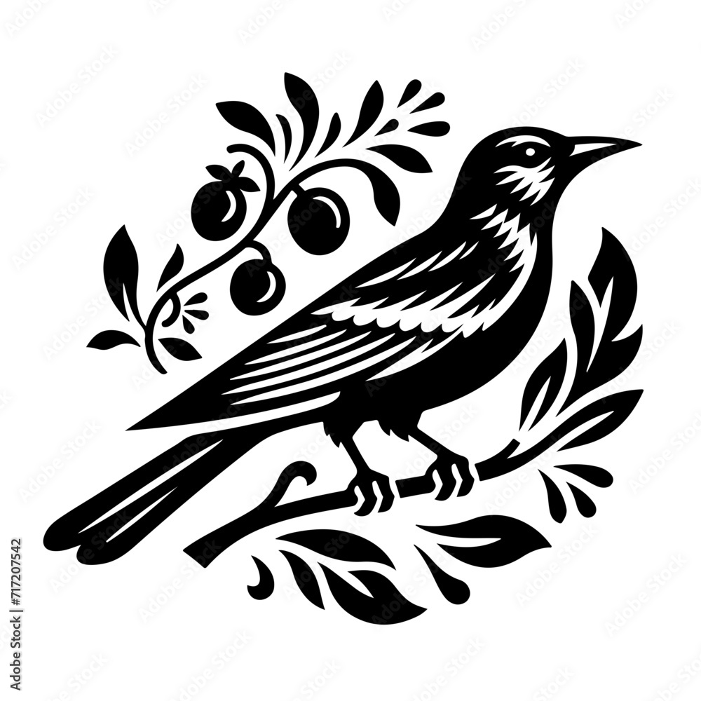 oriole evoking local folklore tales with its presence Vector Logo Art