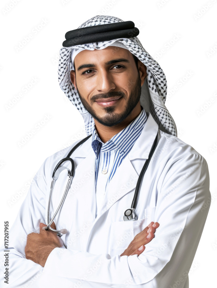 Arab medical doctor consultant isolated background Arab medical doctor consultant isolated background