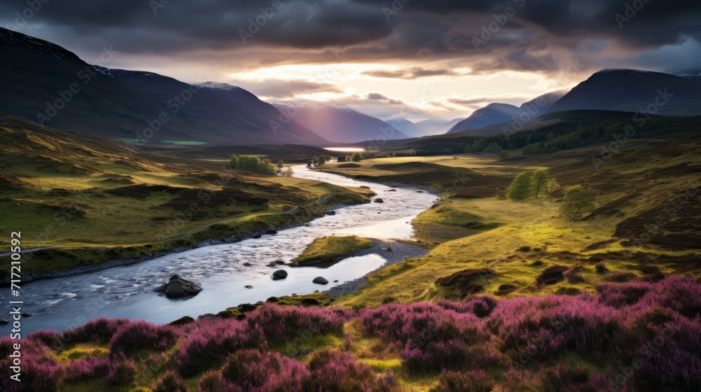 Highland Majesty: Capturing the Sublime Beauty Above - obrazy, fototapety, plakaty 