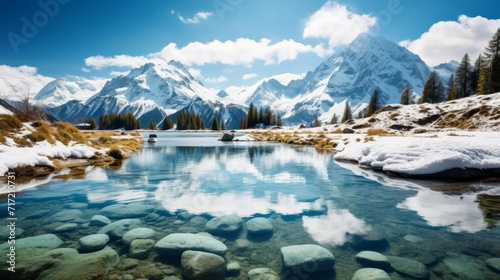 Mountain Reflections: Nature's Mirror in Pristine Waters