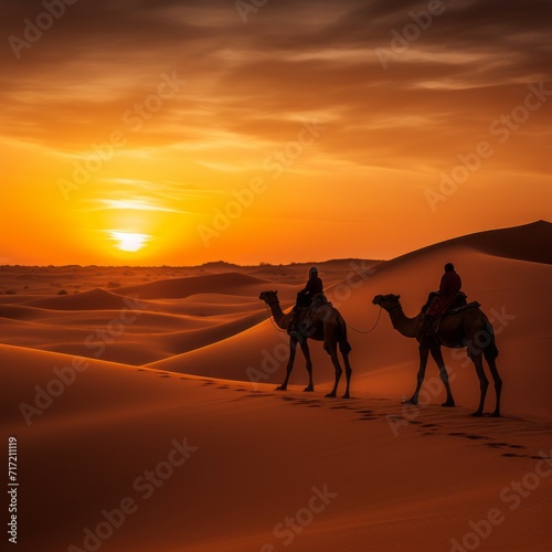 Desert Sunset: Nature's Fiery Farewell © Pavlo