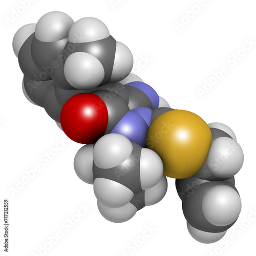 Fenpyrazamine fungicide molecule. 3D rendering. photo