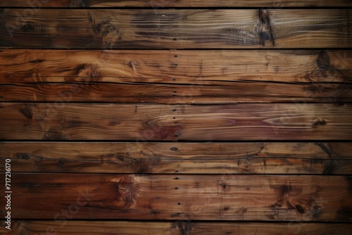 Close-up of dark stained wooden planks with rich, visible grains.