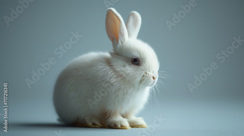 Gentle White Easter Bunny in Calm  Dreamy Setting