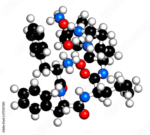 Difelikefalin drug molecule. 3D rendering.