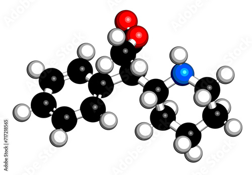 Dexmethylphenidate drug molecule. 3D rendering.