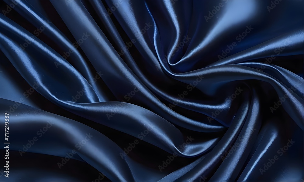 Obraz premium Draped dark blue silk background. Lilac fabric texture surface. Texture, background, pattern, template. 3D vector illustration 