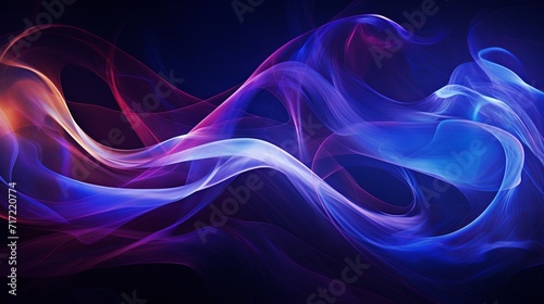 Deep blue and vivid purple light streaks flowing together