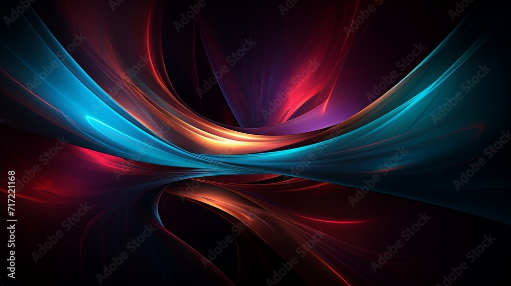 Glowing teal and crimson beams twisting abstract Glowing teal and crimson beams twisting abstract