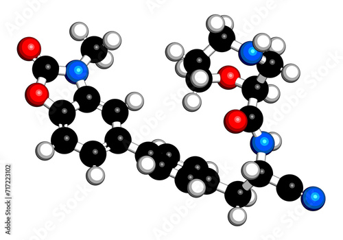 Brensocatib drug molecule. 3D rendering.