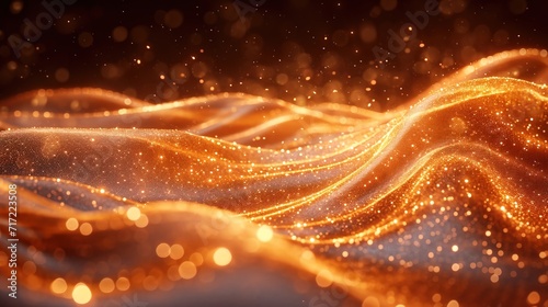 Warm glitter orange wavy shapes background image