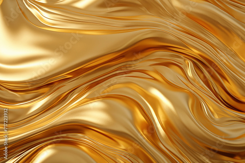  Golden wave background. Paint streams. Abstract gold liquid. Gold texture. Lava, nougat, caramel, amber, honey, oil.