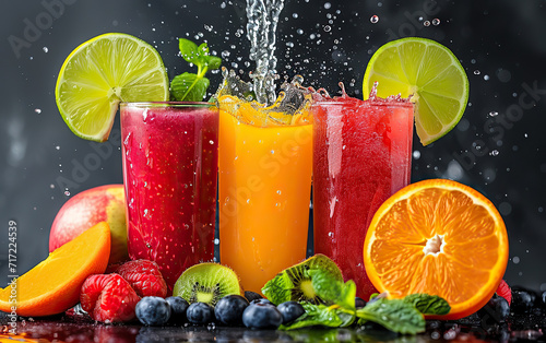 Variety of Fresh Fruit Juices - A Colorful Symphony of Flavors