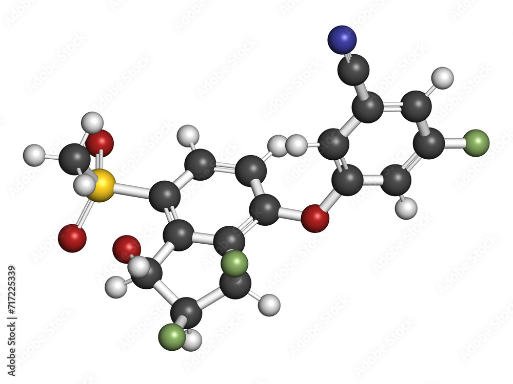 Belzutifan drug molecule. 3D rendering.