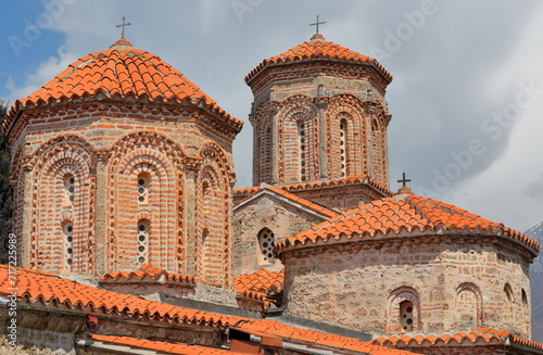 Multidomed Byzantine-style, XVI c.rebuilt Church of the Holy Archangels, Eastern Orthodox Monastery of Saint Naum core. Ohrid-North Macedonia-264 photo