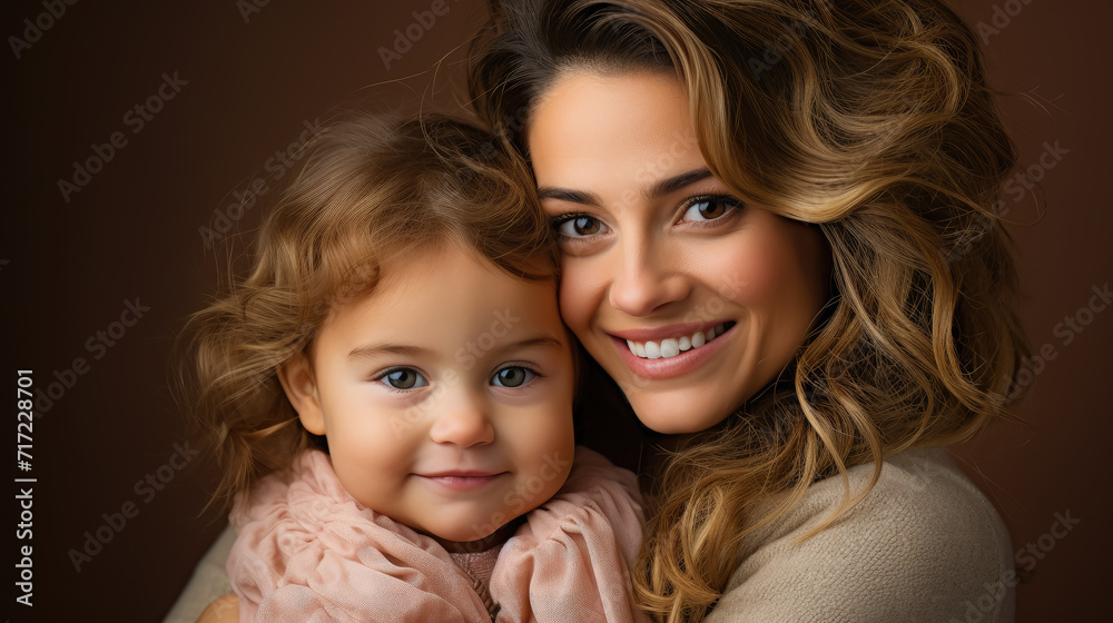 portrait of mother and child, family, mother's day, mommy, baby, love, tenderness, toddler, beautiful smiling woman, kid, children, childhood, hugs, parent, motherhood, female, people