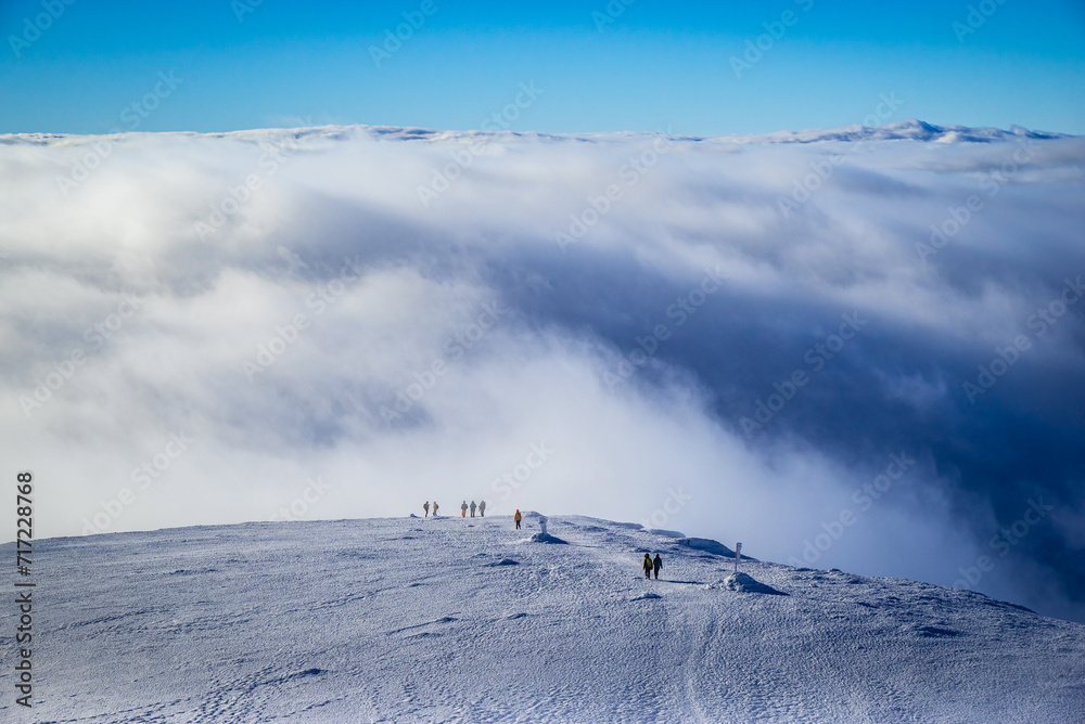 Babia Góra, nad chmurami, Diablak, zima