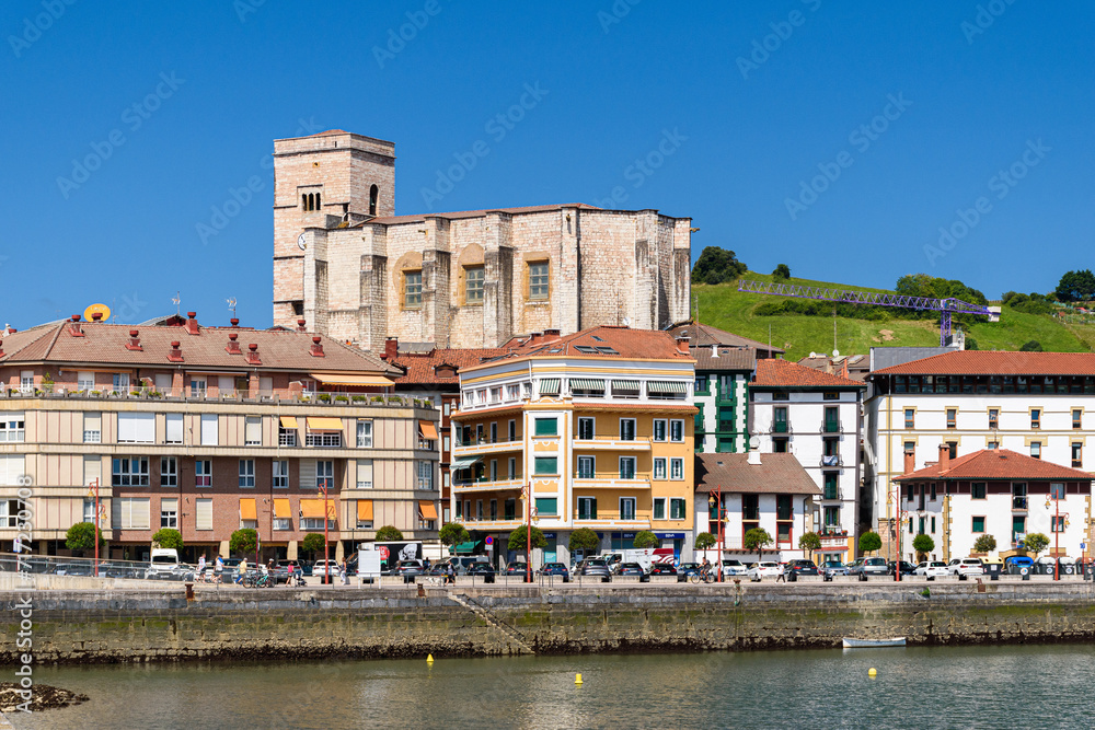 Panoramic view of Zumaia, small town along the coastline of the Basque Country, in north Spain