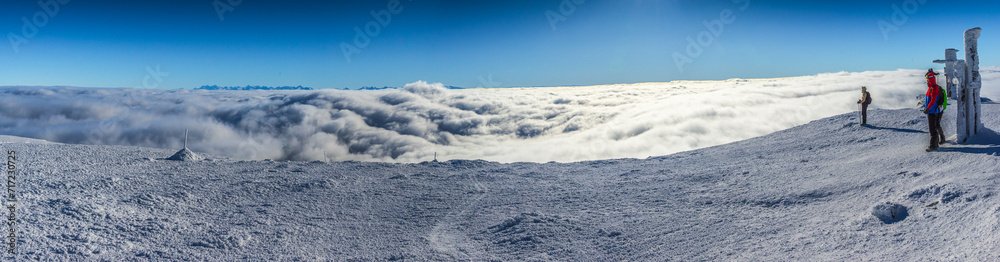 Babia Góra, nad chmurami, Diablak, zima