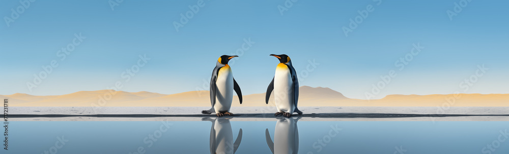 Fototapeta premium Panorama Pinguine Antarktis
