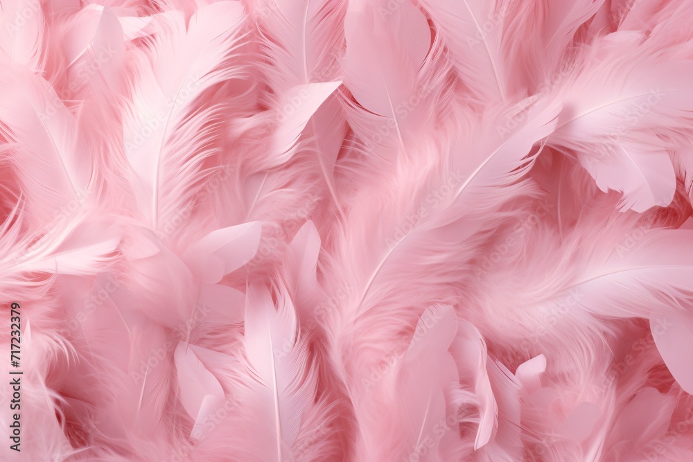 Light Pink Feathers Background, Light Pink feathers pattern, feathers background, feathers wallpaper, bird feathers pattern, AI Generative