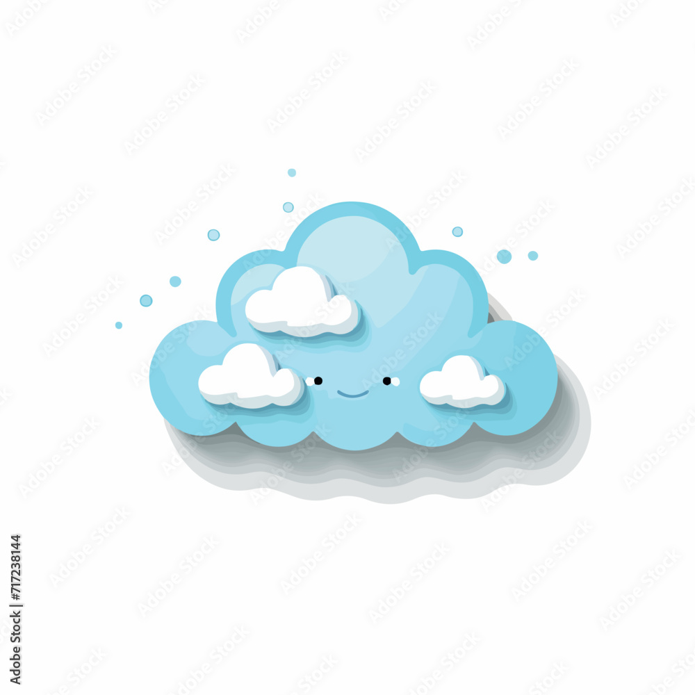 Cloud in cartoon, doodle style. Image for t shirt. Isolated 2d vector illustration in logo, icon, sketch style, Eps 10. AI Generative