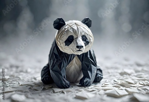 panda origami Fototapet