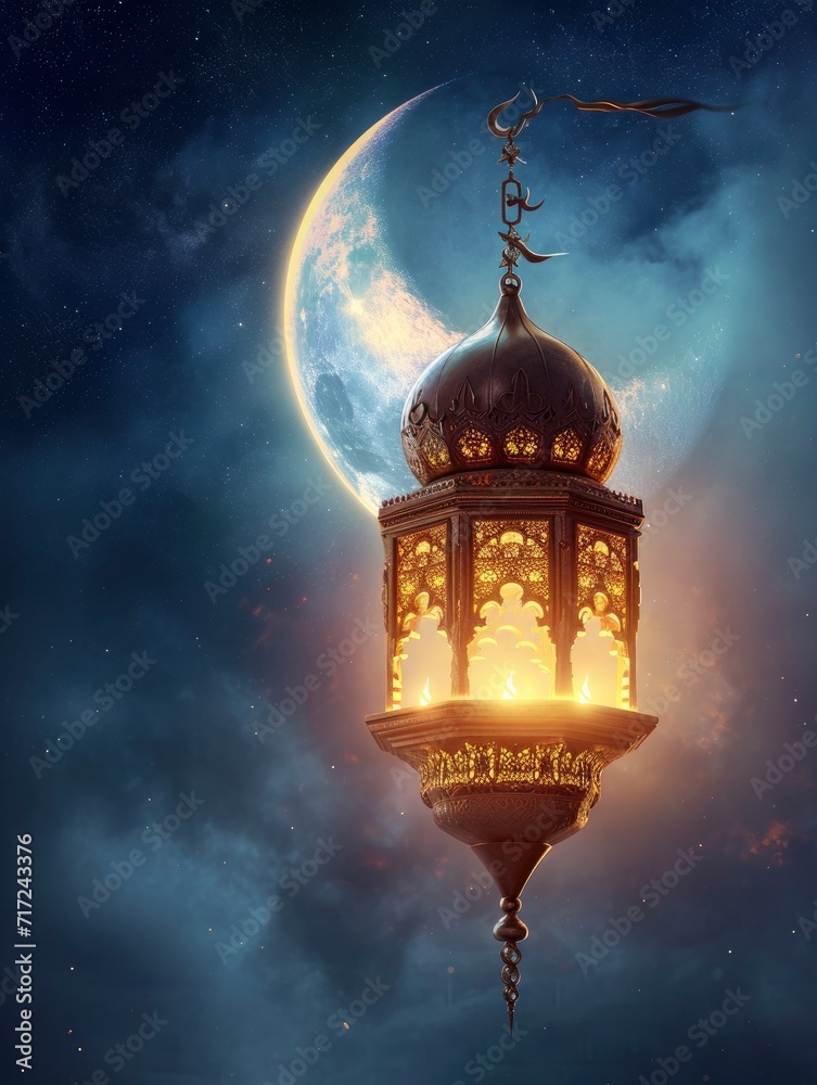 Ramadan Poster design, realistic, HD, copy space - generative ai Ramadan Poster design, realistic, HD, copy space - generative ai