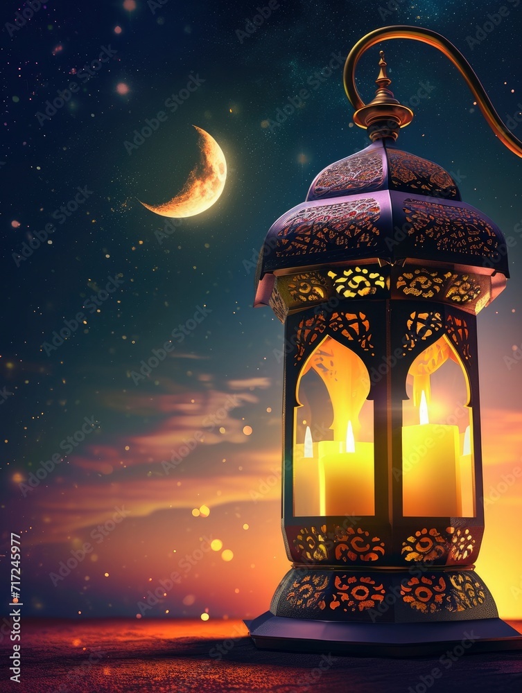 Ramadan Poster design, realistic, HD, copy space - generative ai Ramadan Poster design, realistic, HD, copy space - generative ai