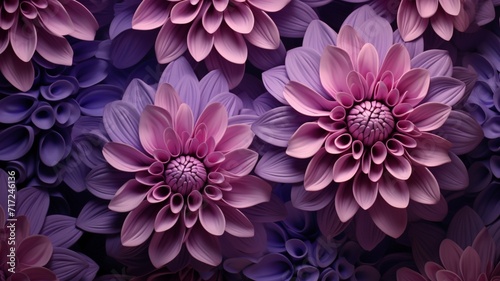 A Vibrant purple-Colored Floral Background Blooms in Exquisite Details - Generative AI