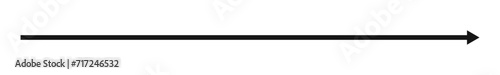 Long horizontal straight arrow sign. Black pointer, direction, transfer, position or location symbol isolated on white background. Vector graphic illustration.