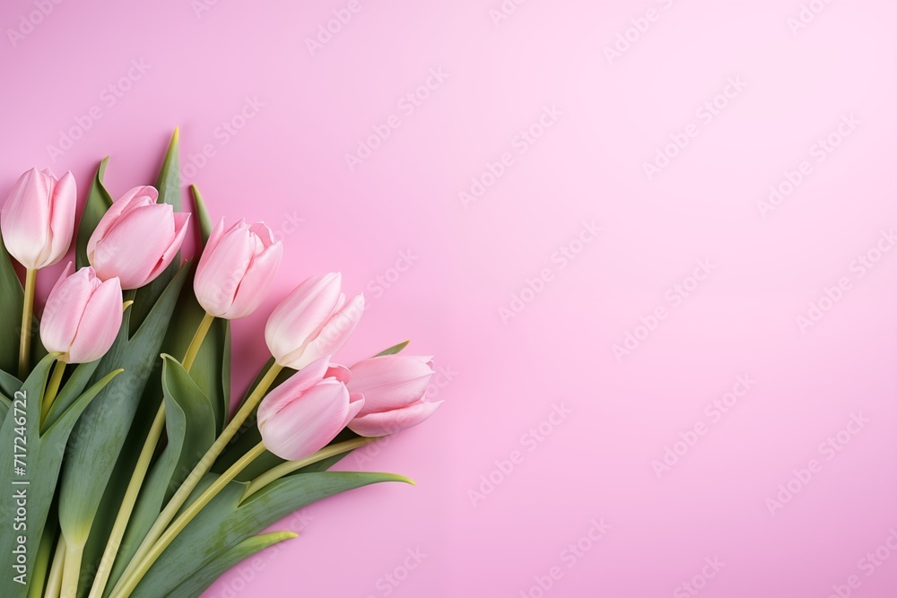 pink tulips on pink background