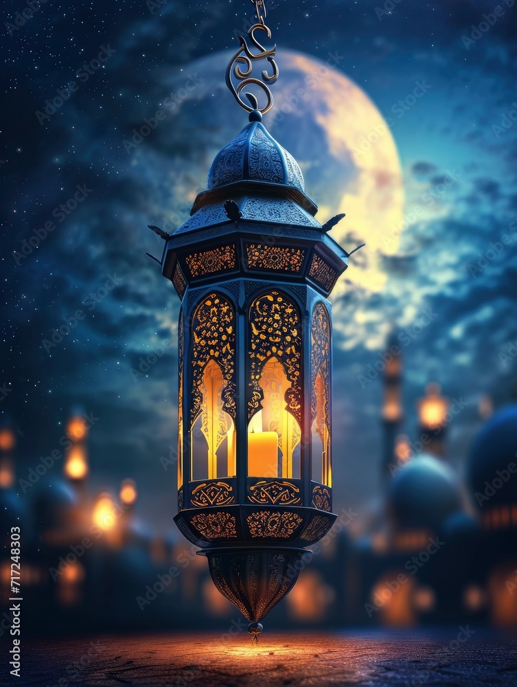 Ramadan Poster design, realistic, HD, copy space - generative ai