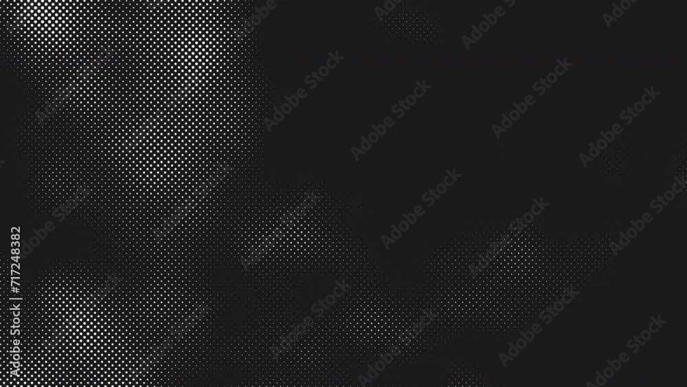 Abstract halftone motion background. Moving dots seamless loop