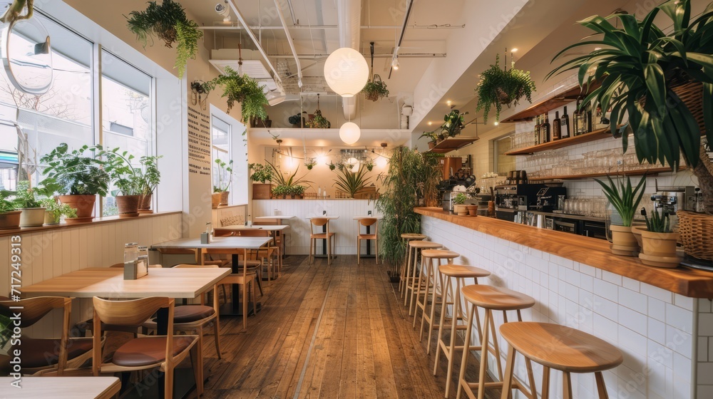 Alternatives Café oder Bistro in Deutschland. Nachhaltige Einrichtung vom Restaurant und Liebe im Detail mit natürlichem Material. Alternatives Café oder Bistro in Deutschland. Nachhaltige Einrichtung vom Restaurant und Liebe im Detail mit natürlichem Material.