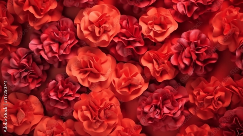 Beautiful Flowers arranged to create a Elegant wall Ai Generative