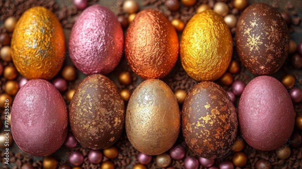 Festive Gold and Chocolate Easter Egg Collection Festive Gold and Chocolate Easter Egg Collection