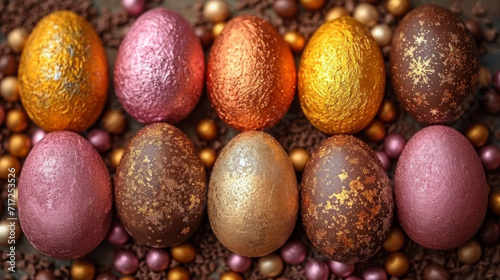 Festive Gold and Chocolate Easter Egg Collection