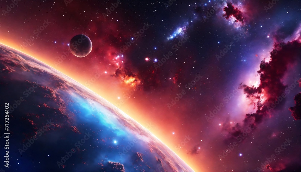 Fototapeta premium 3d abstract space sky with stars and nebula